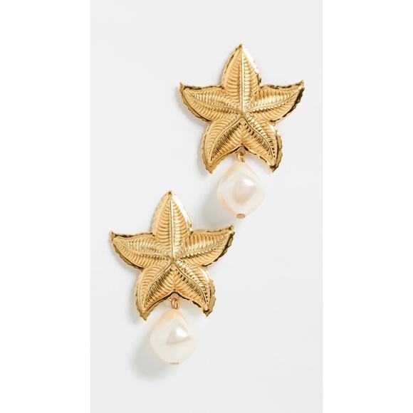 Jennifer Behr Starfish Earrings Pearl Gold - One Size - Picture 1 of 4